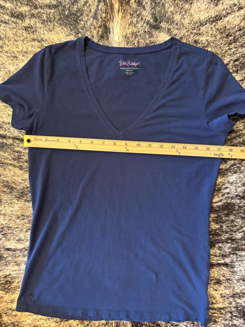 Women’s Lily Pulitzer Meredith Tee, True Navy, Size Medium, Pima Cotton - Picture 15 of 15